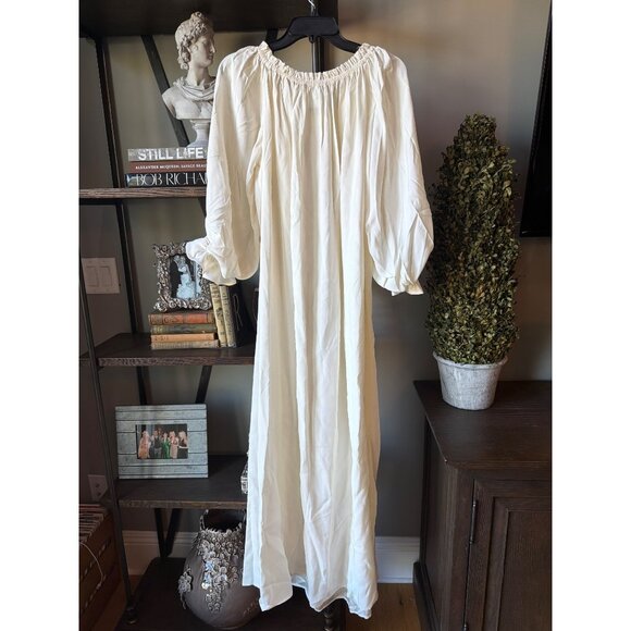 Sleeper Zephir Relaxed Ruffle Trim Maxi Dress White Womens Size Large - Picture 8 of 16